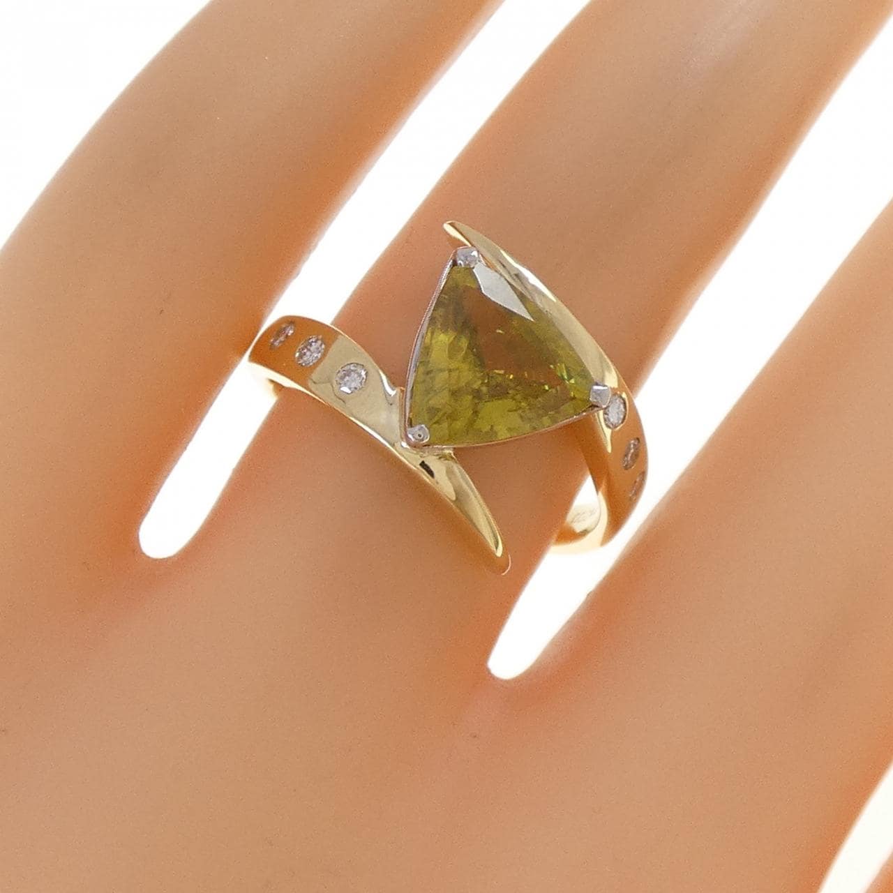 K18YG/PT900 スフェーン リング