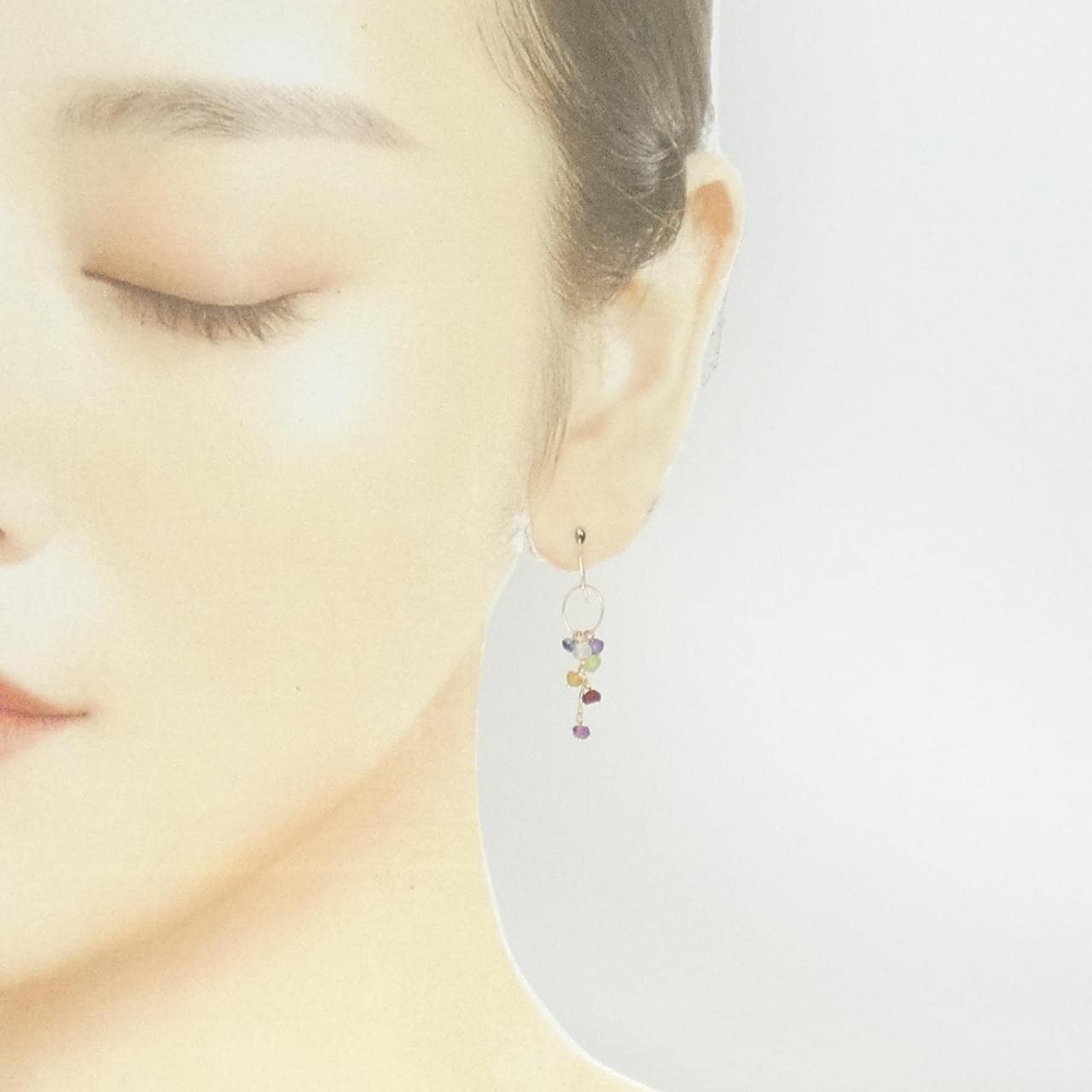 [BRAND NEW] K10YG Color Stone Earrings