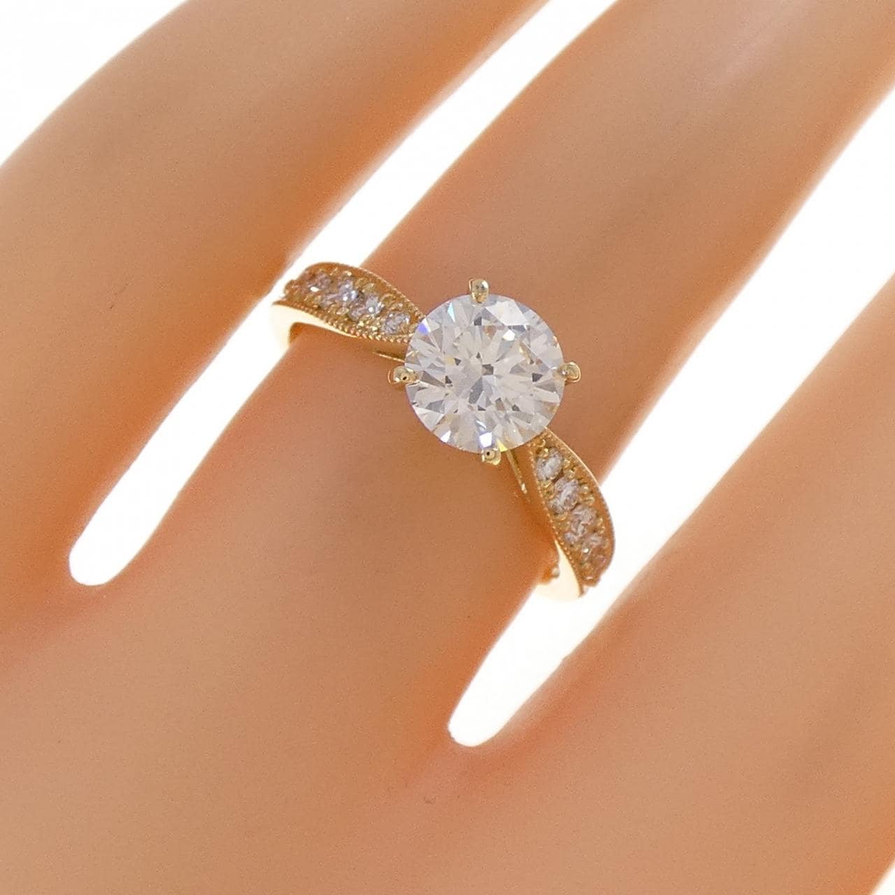 【リメイク】K18YG ダイヤモンド リング 1.020CT H SI2 EXT H＆C