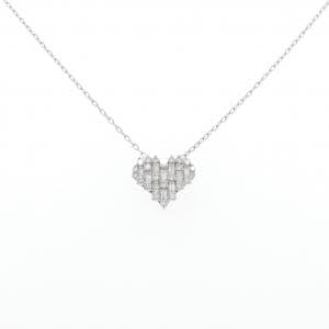 PT900/PT850 ハート ダイヤモンド ネックレス 0.60CT