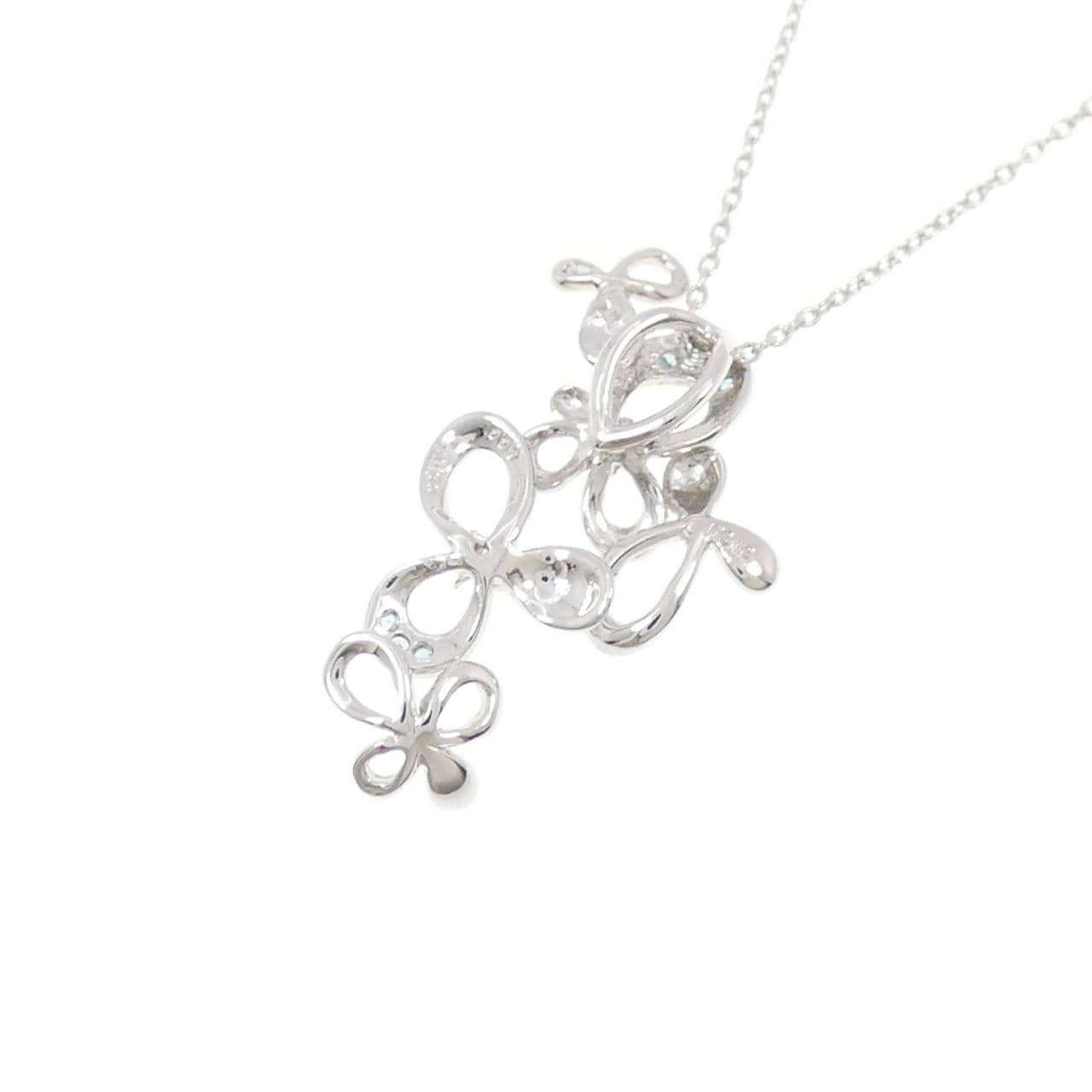 K18WG トルマリン ネックレス 0.03CT