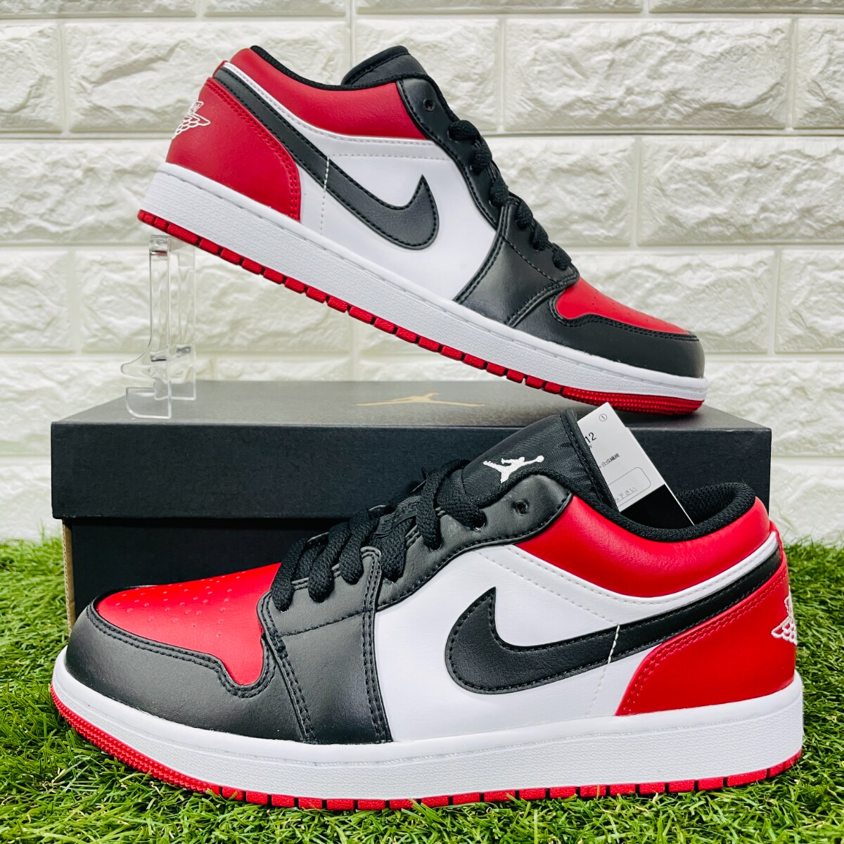 28 0cm ナイキ エアジョーダン 1 ロー Nike Air Jordan 1 Low Bred Toe Aj1 メンズ スニーカー 赤白黒のフリマ商品 Kante Komehyo