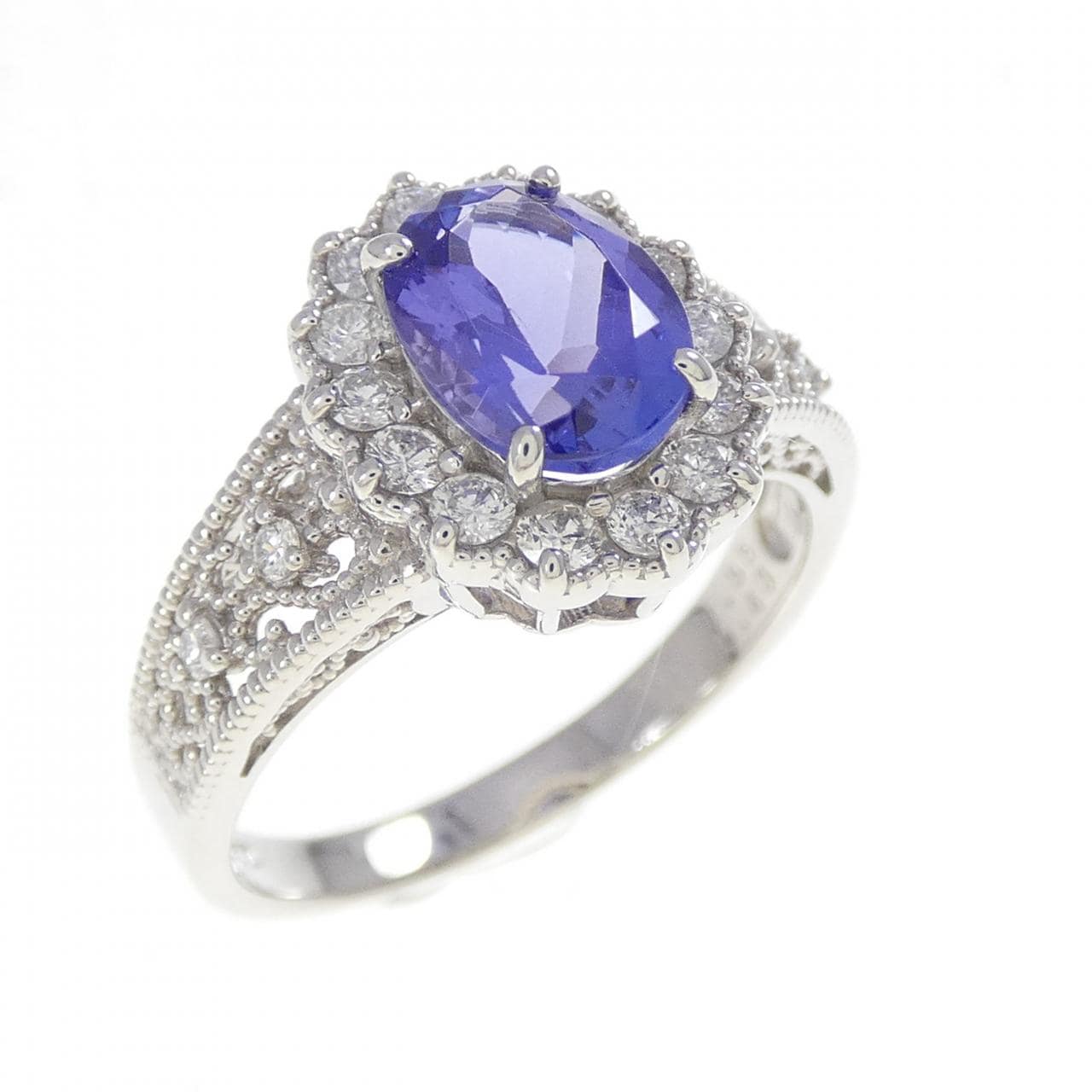 PT900坦桑石戒指 1.55克拉