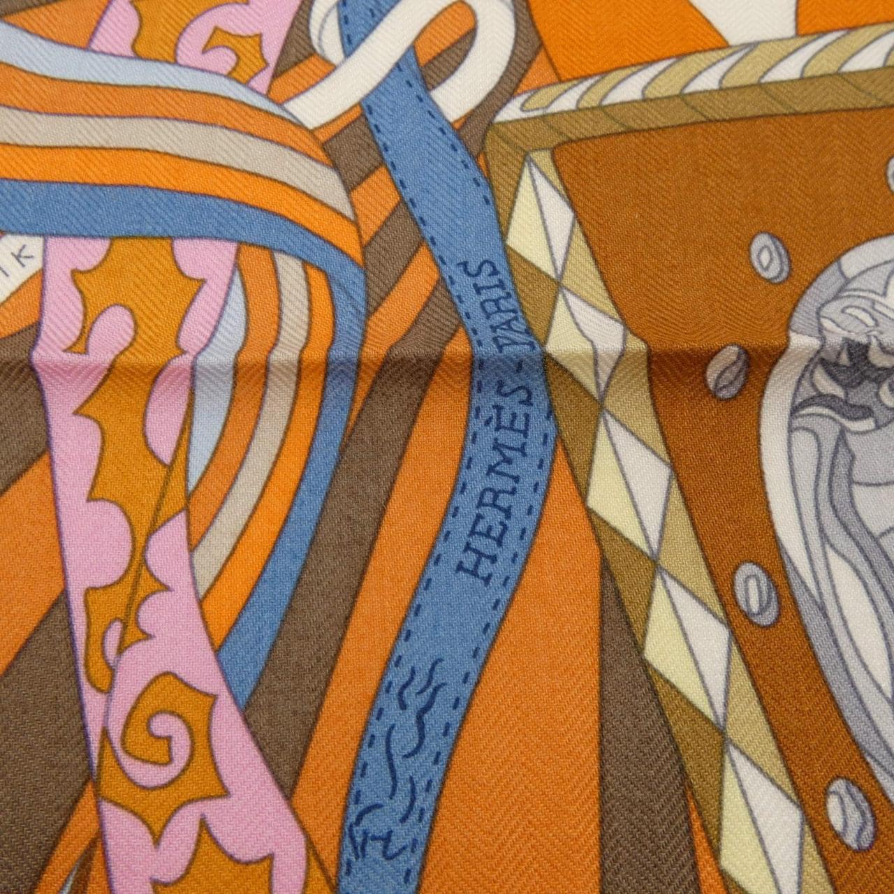 エルメス HERMES CHEVAL MASQUE H244305S カレジェアン140 ショール