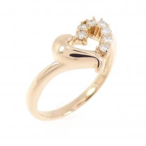 K18PG ハート ダイヤモンド リング 0.10CT