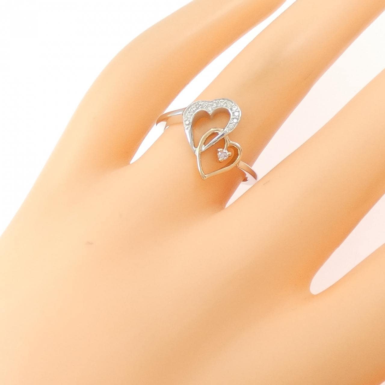 K18WG/K18PG ハート ダイヤモンド リング 0.05CT