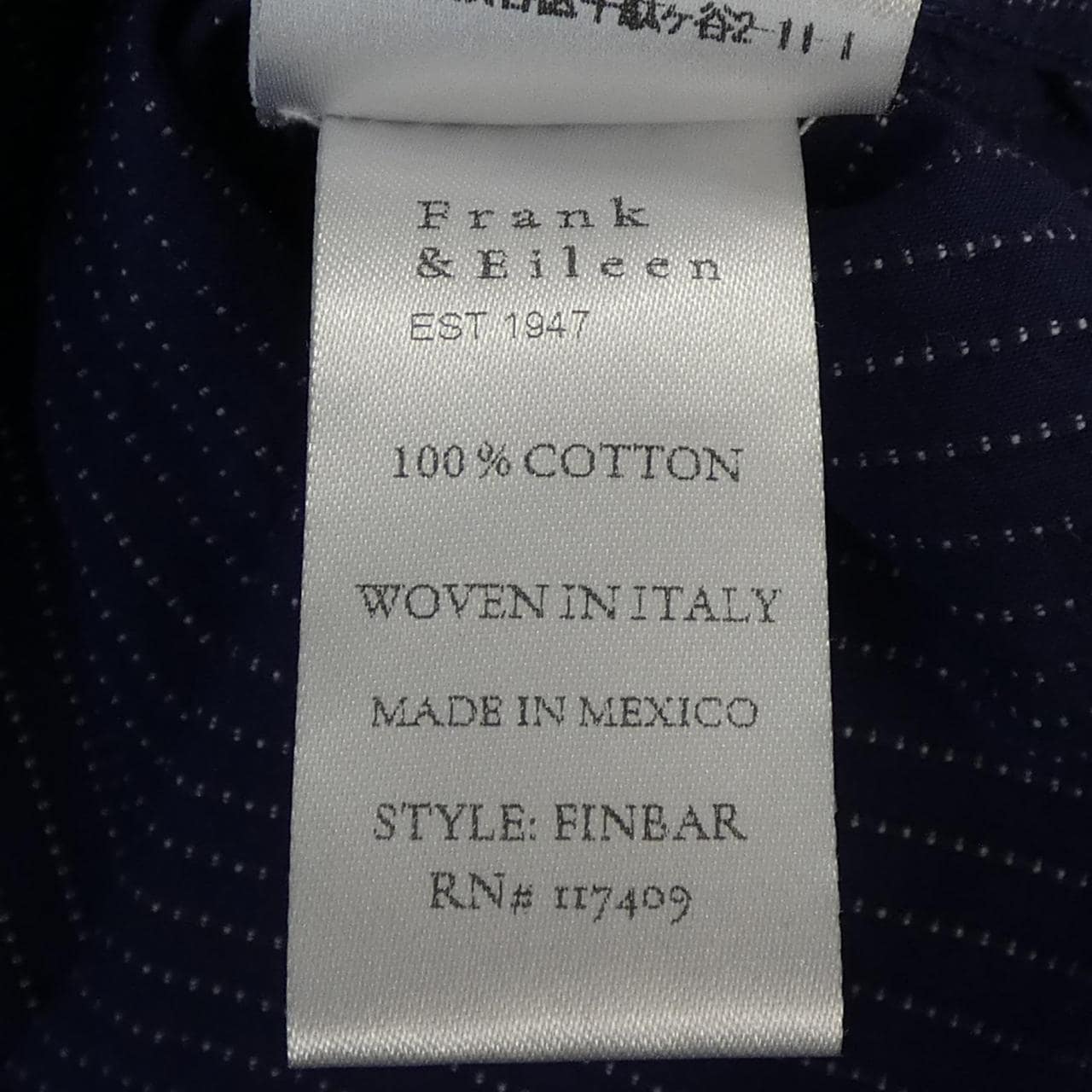 フランクアンドアイリーン FRANK&EILEEN シャツ