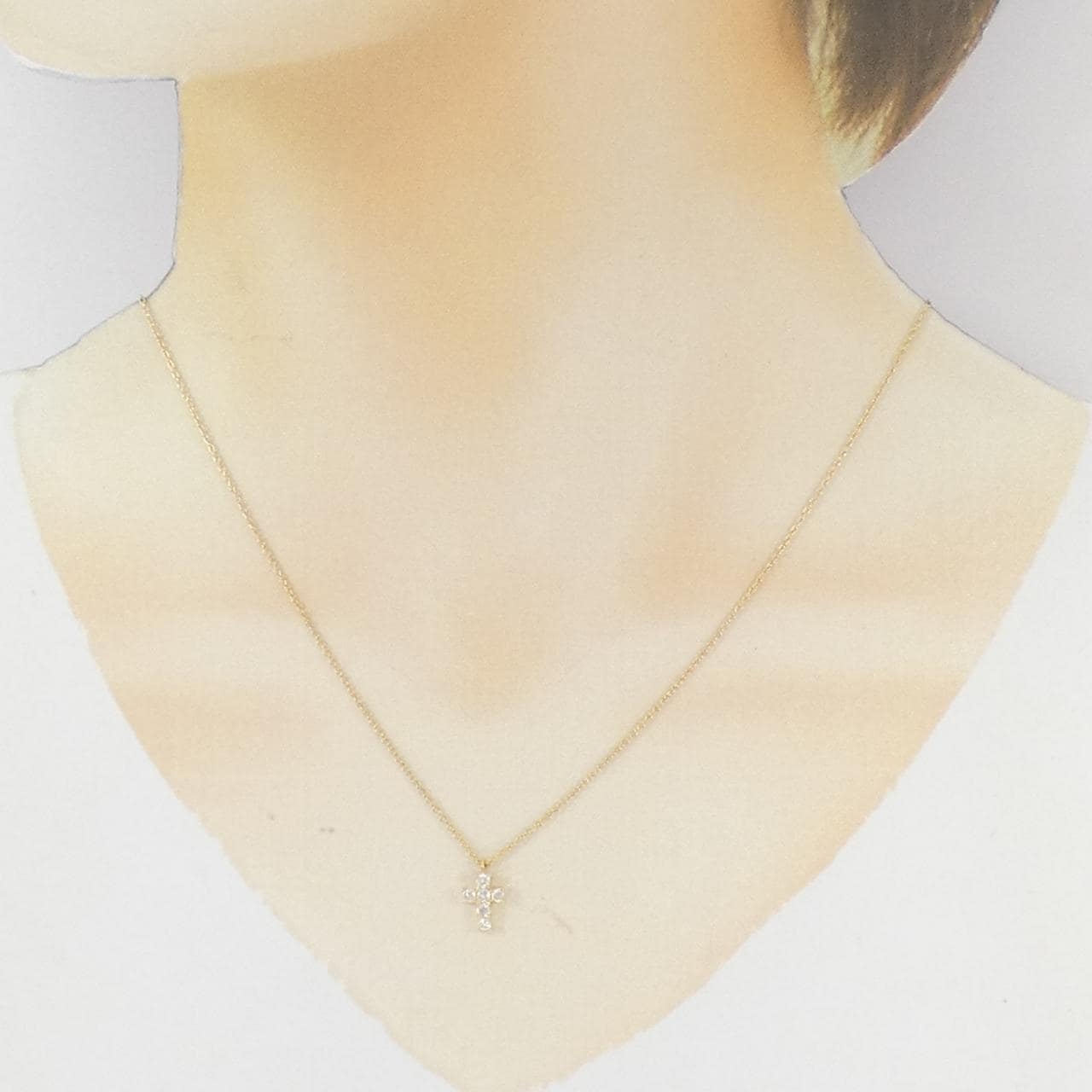 ヴァンドーム クロス ダイヤモンド ネックレス 0.18CT