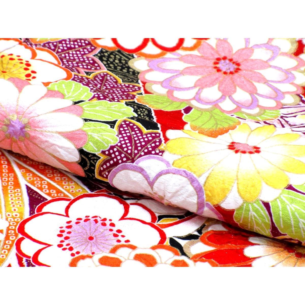 振袖　金通し絞り入　友禅金彩加工