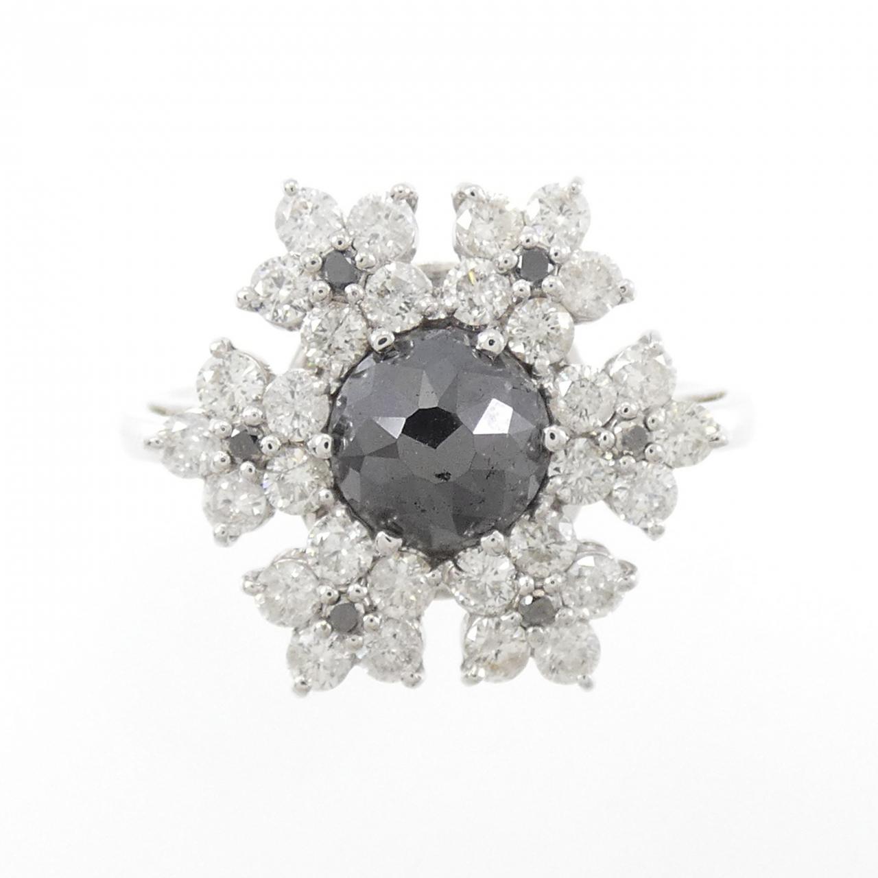 K18WG フラワー ダイヤモンド リング 1.82CT