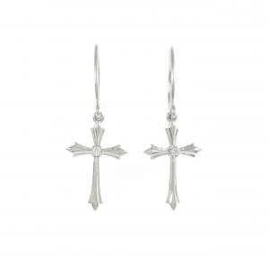 PT950 クロス ダイヤモンド ピアス 0.02CT