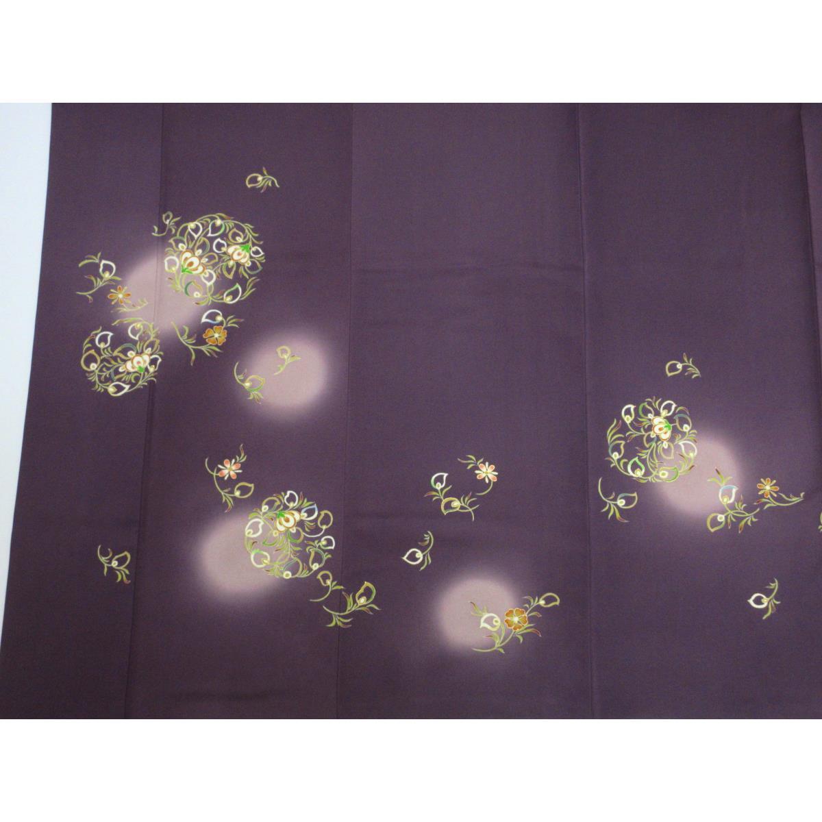 訪問着　友禅金彩加工　刺繍入りボカシ染