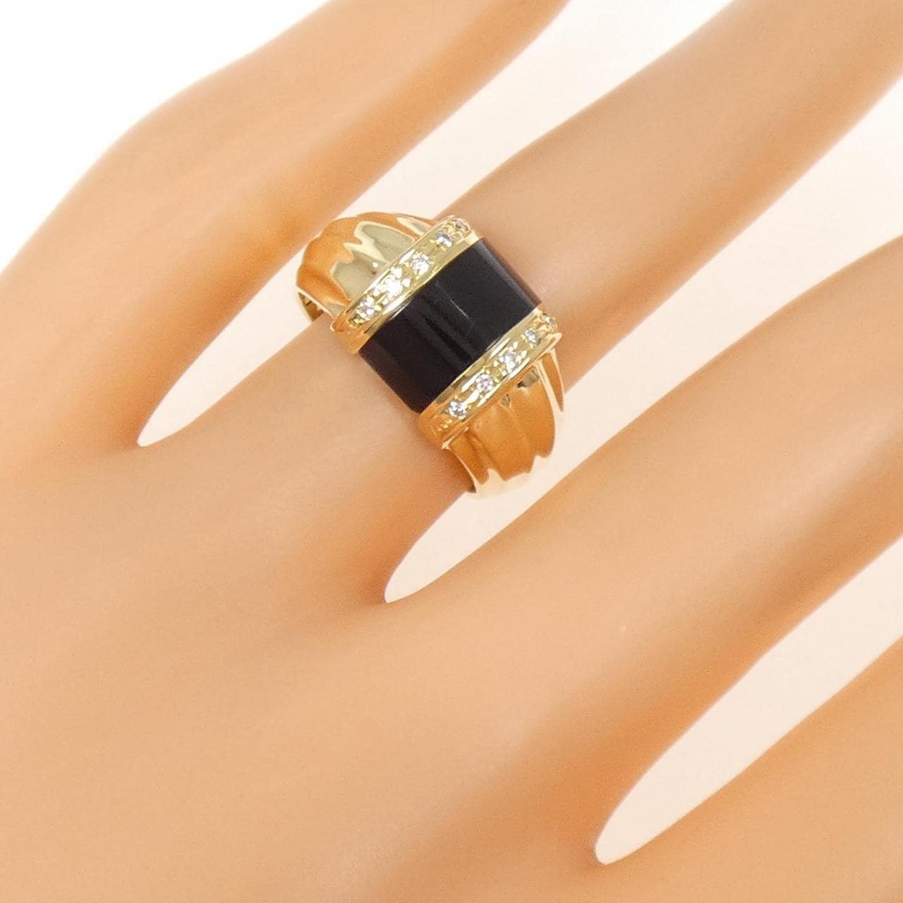 K18YG オニキス リング