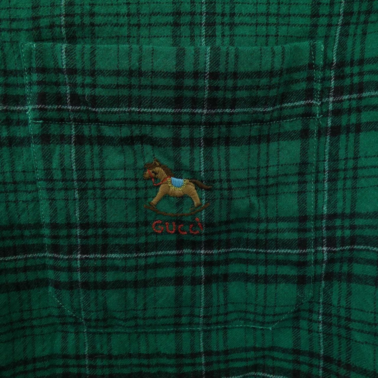 グッチ GUCCI ロッキングホースチェックウールシャツ 672701 ZAIB8 シャツ