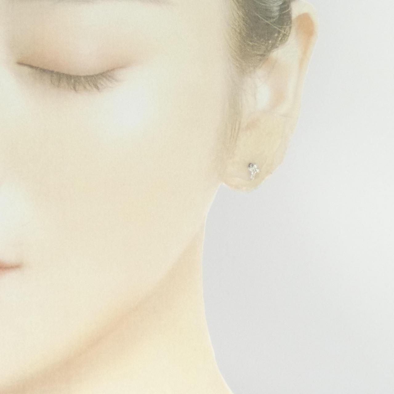 PT/PT900 クロス ダイヤモンド ピアス 0.10CT