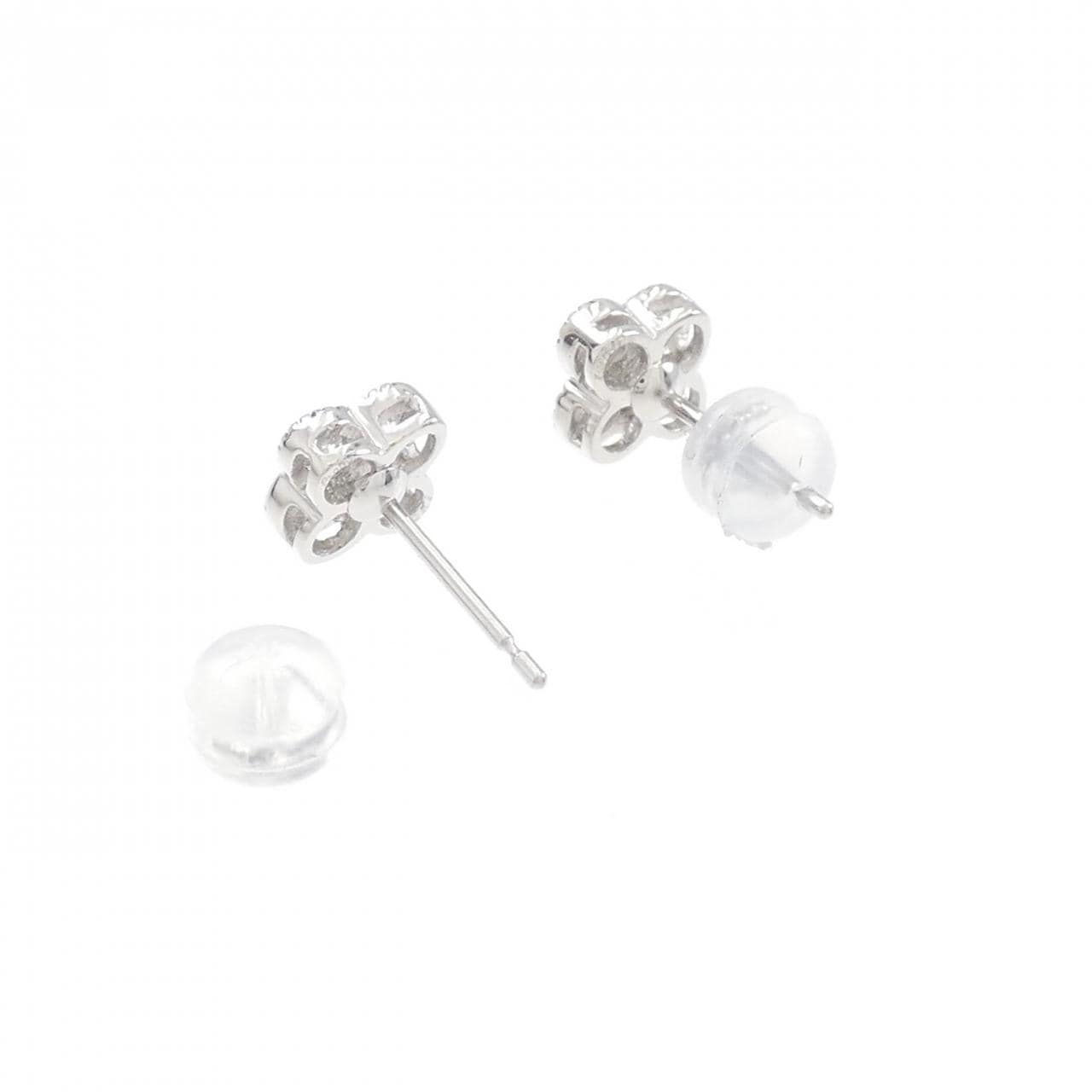 【新品】PT フラワー ダイヤモンド ピアス 0.502CT