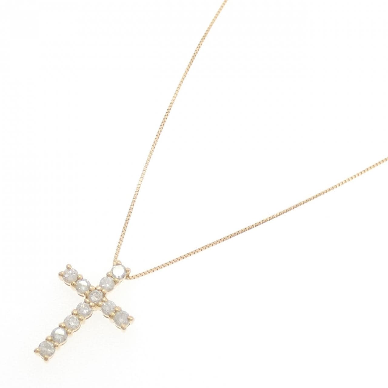 K18YG クロス ダイヤモンド ネックレス 0.50CT