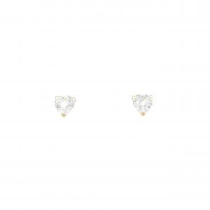 【新品】K18YG ハート ホワイトサファイヤ ピアス 0.60CT