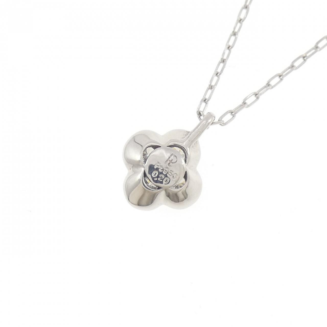 PT950/PT850 フラワー ダイヤモンド ネックレス 0.20CT