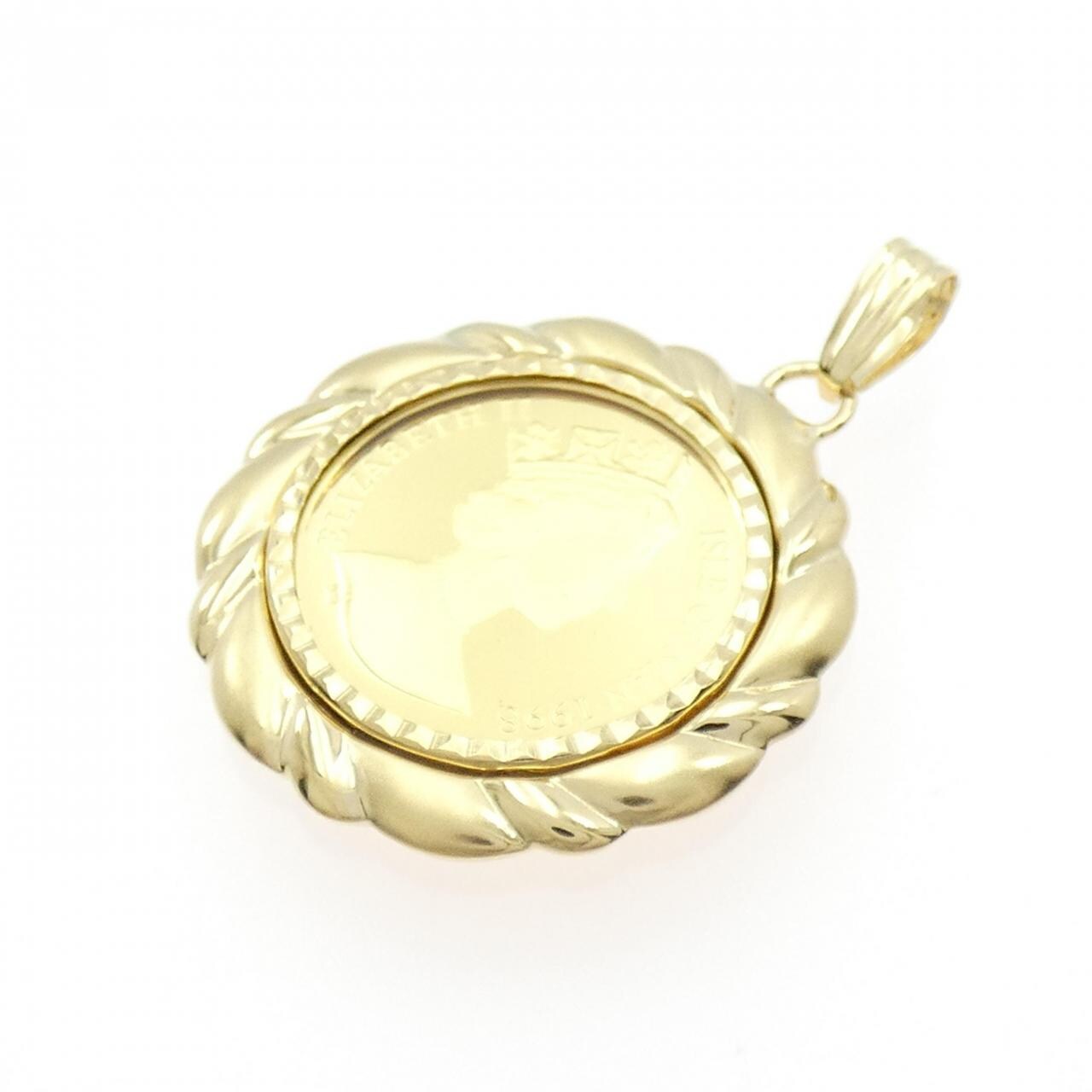 K18YG(枠) コイン ペンダント