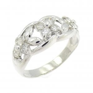 PT900 フラワー ダイヤモンド リング 0.50CT
