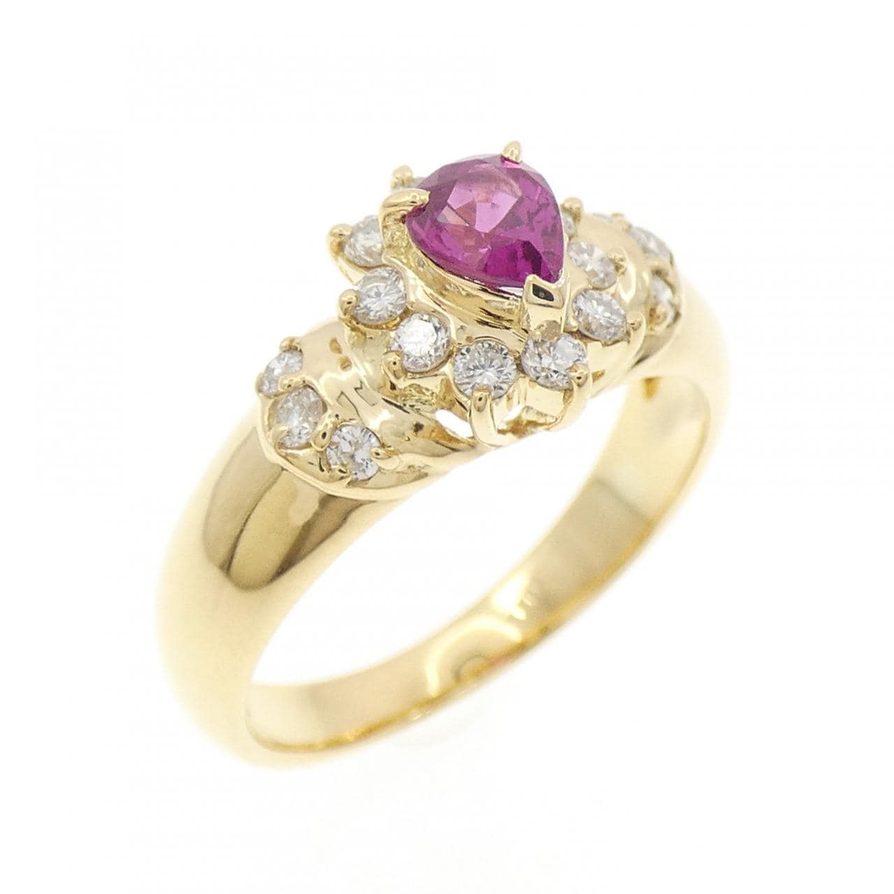 K18YG ルビー リング 0.37CT