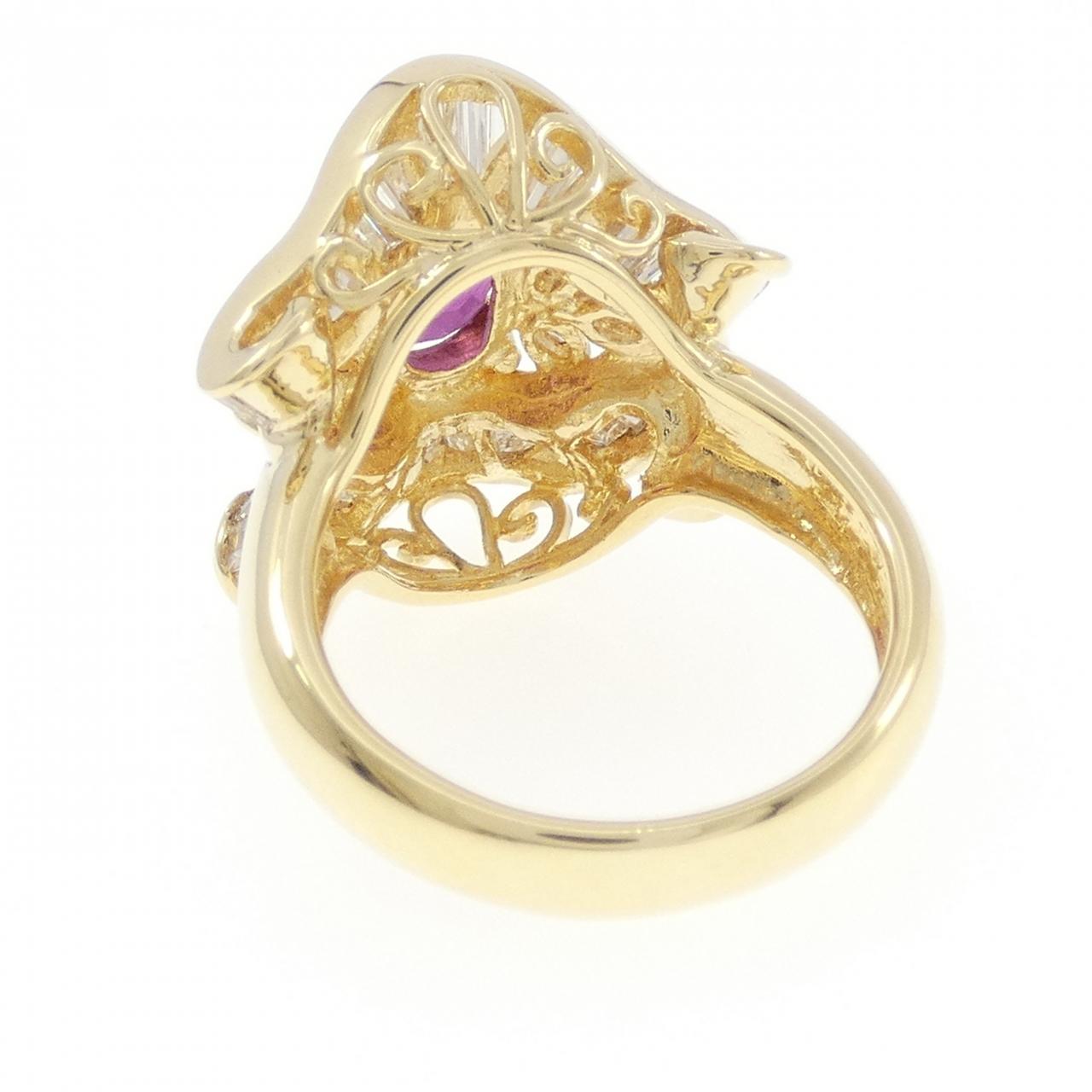 K18YG ダイヤモンド リング 1.59CT