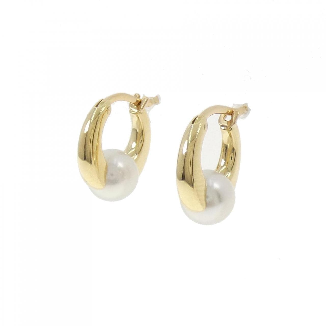 K18YG Hoop Akoya Pearl Earrings 7.0mm
