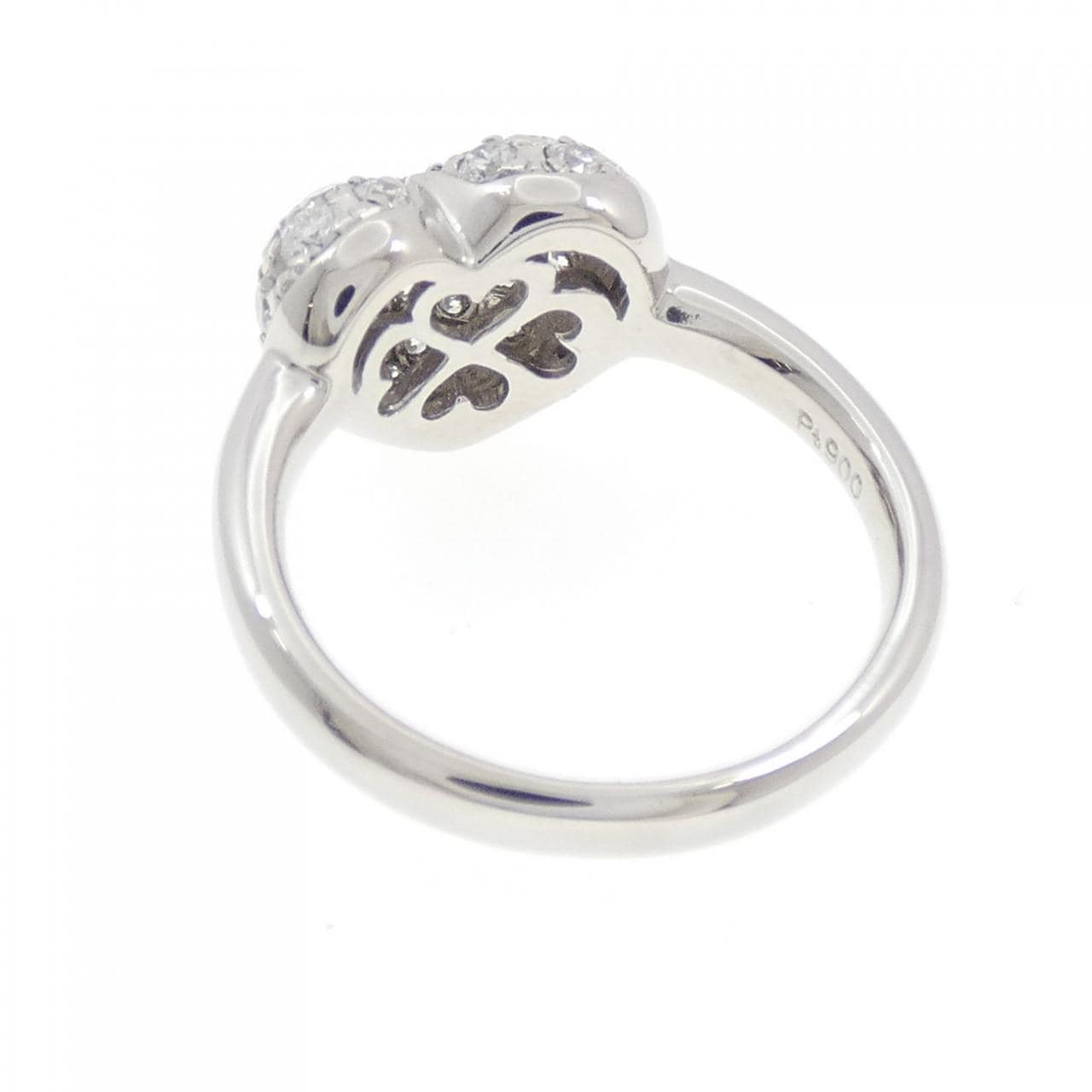 PT900 パヴェ ハート ダイヤモンド リング 0.94CT