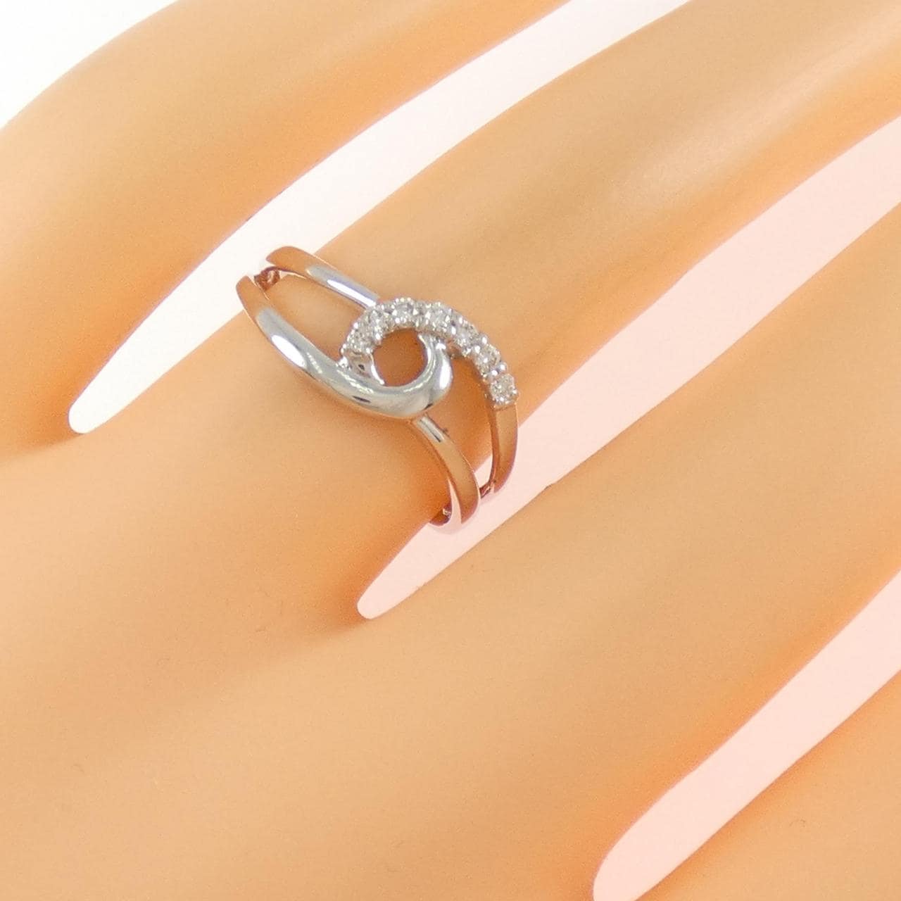 K18WG ダイヤモンド リング 0.08CT