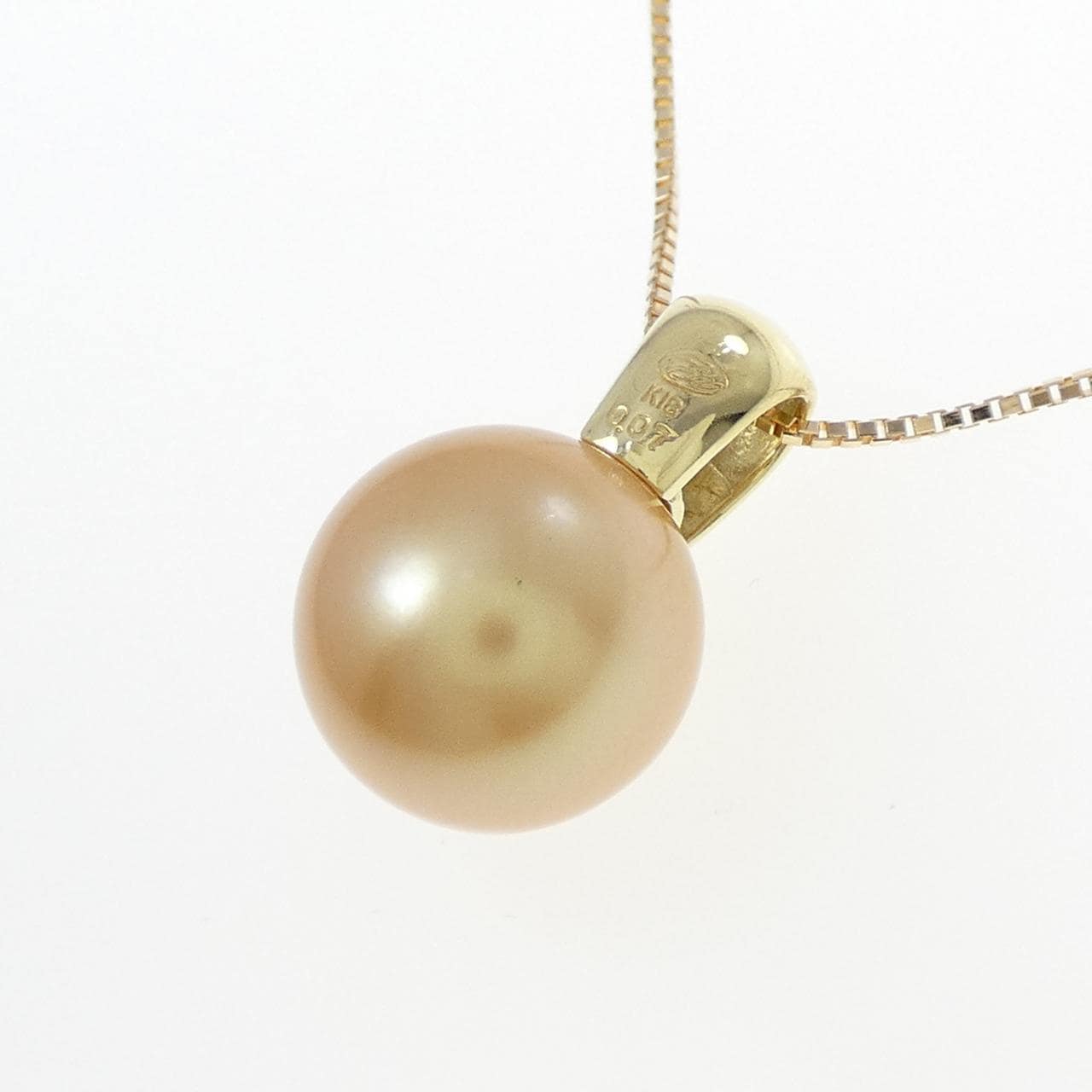 K18YG 白蝶パール ネックレス 11.6mm