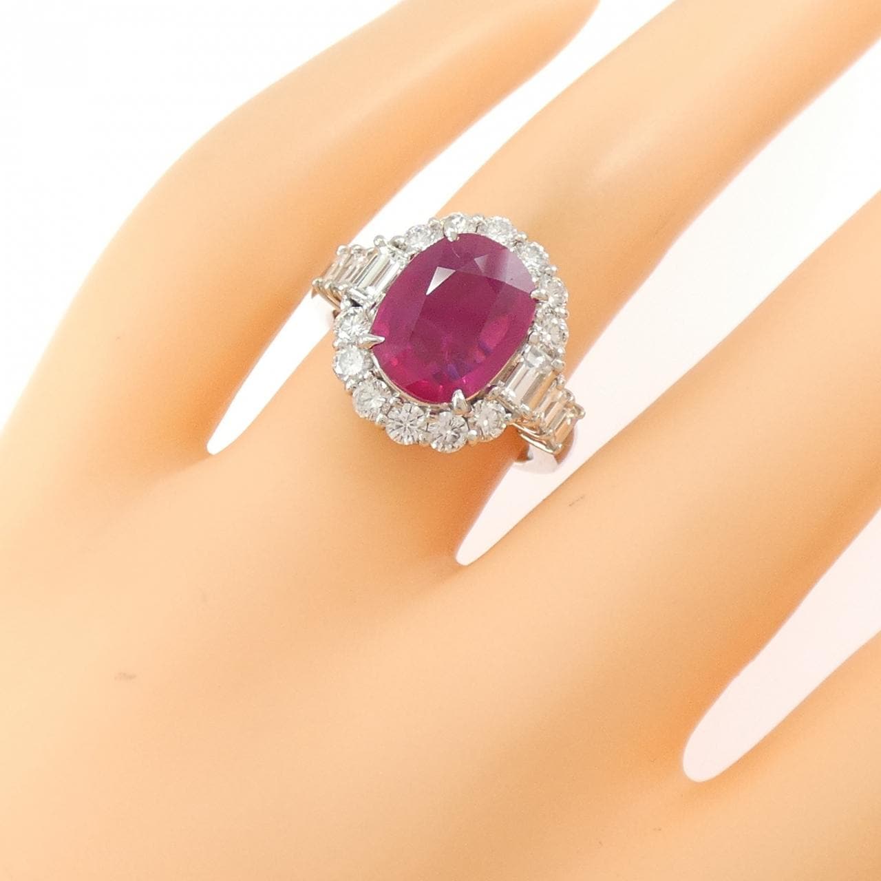 PT900 ルビー リング 3.06CT