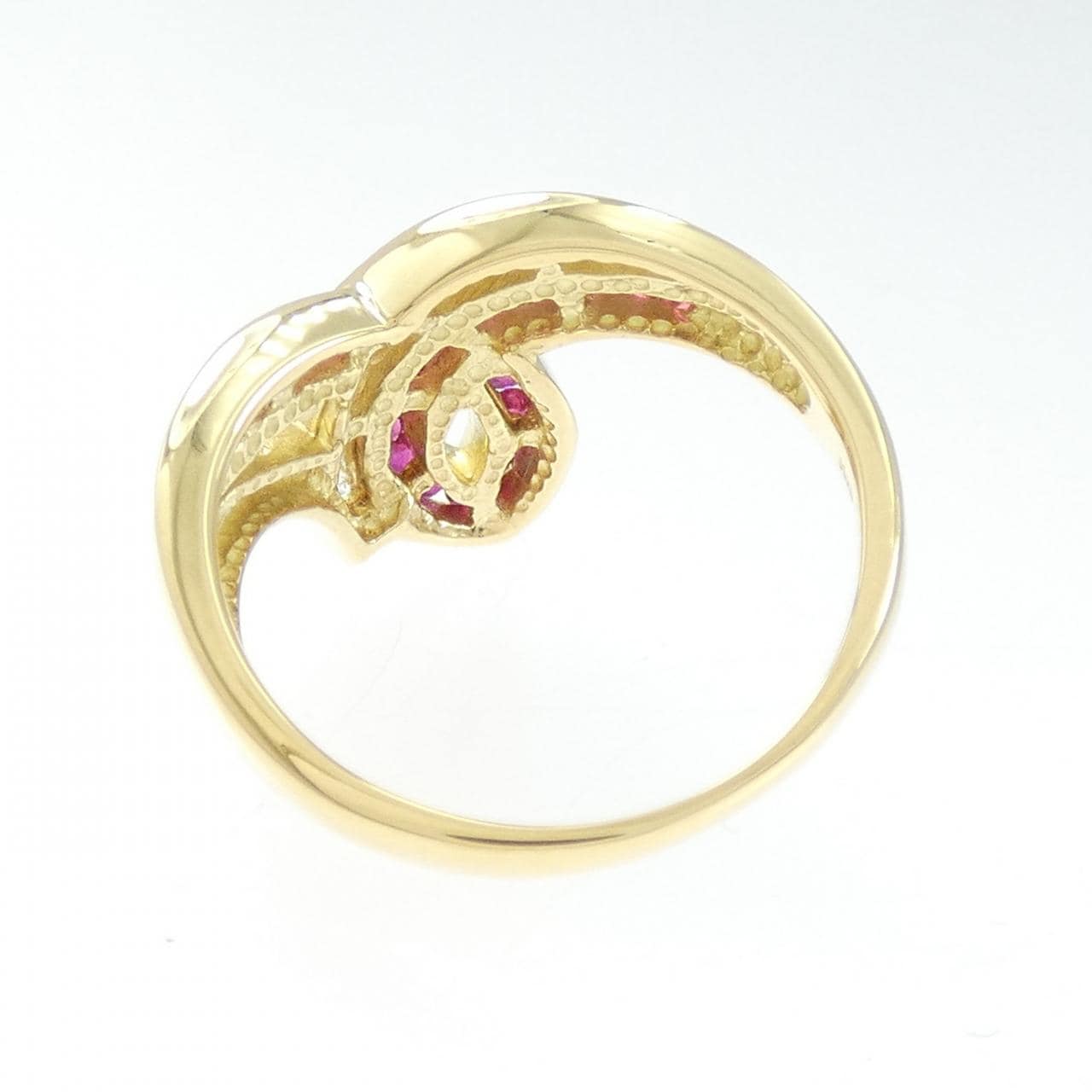 K18YG ルビー リング 0.46CT