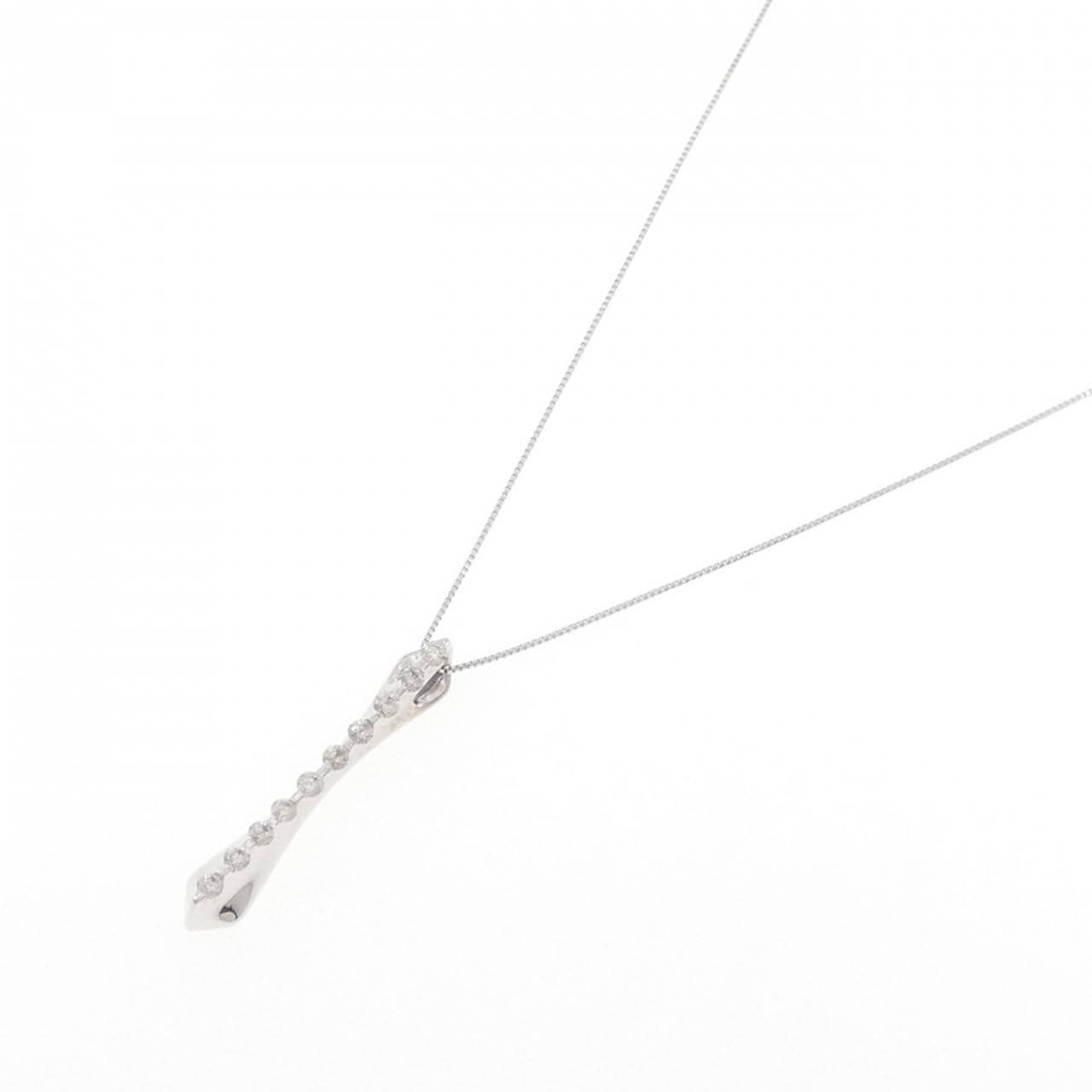 K18WG ダイヤモンド ネックレス 0.37CT