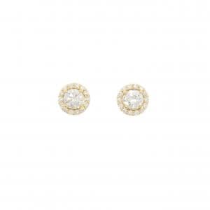 【リメイク】K18YG/ST ダイヤモンド ピアス 0.404CT 0.422CT G SI1-2 VG-GOOD