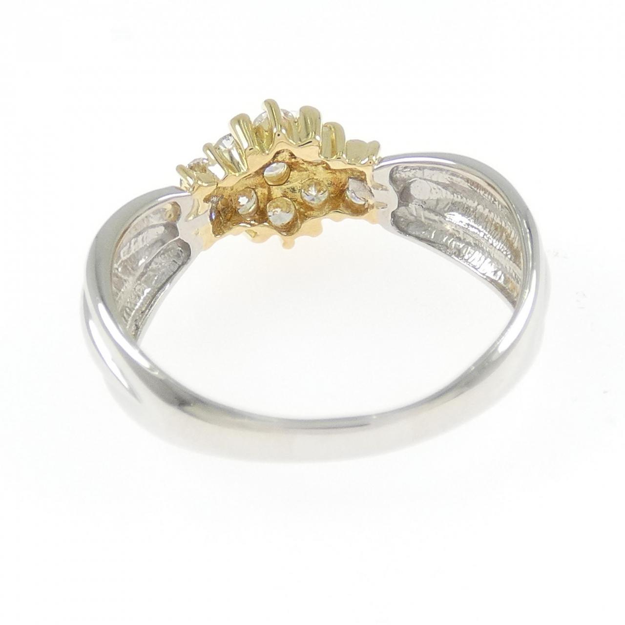 K18YG/PT900 ダイヤモンド リング 0.50CT