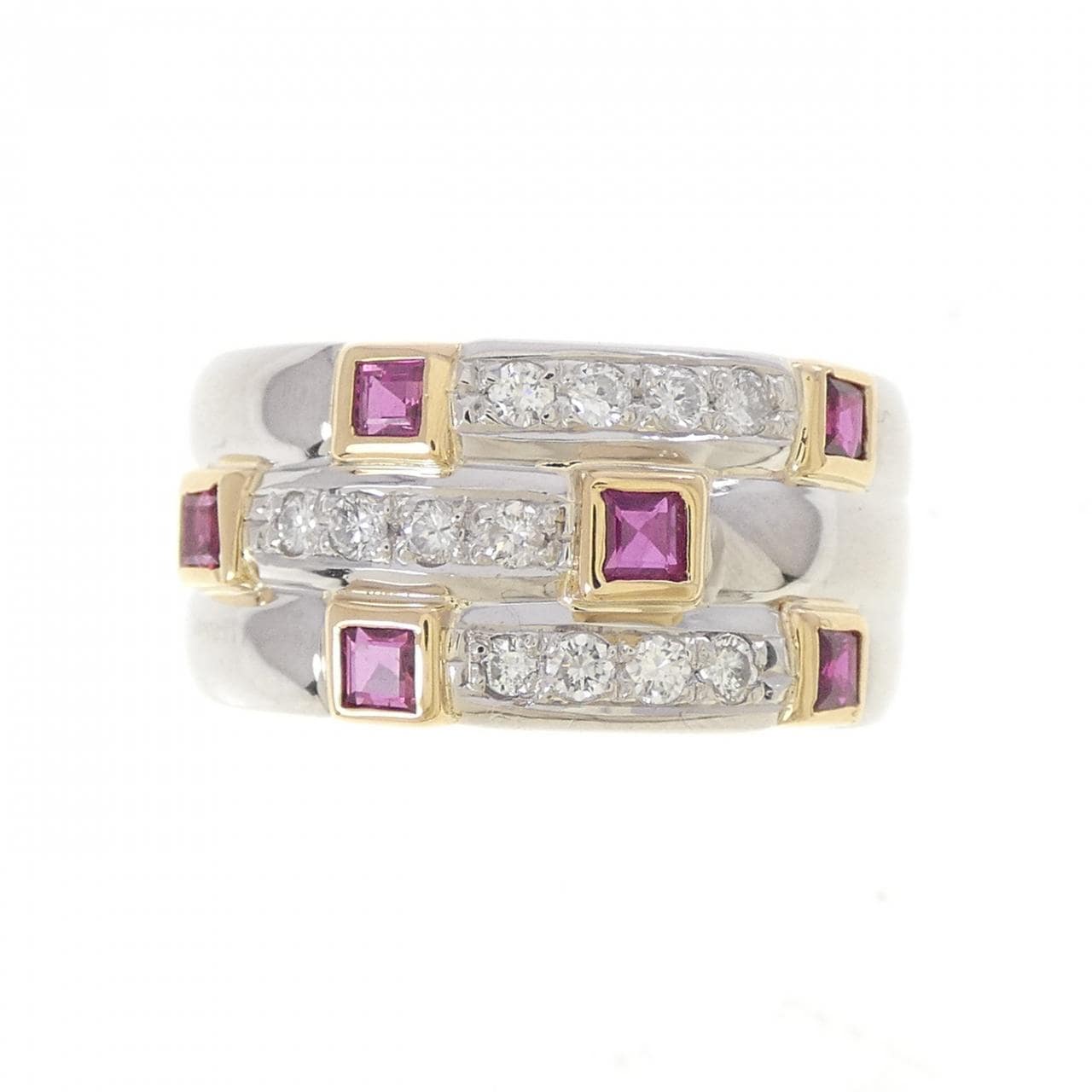PT900/K18YG ルビー リング 0.72CT