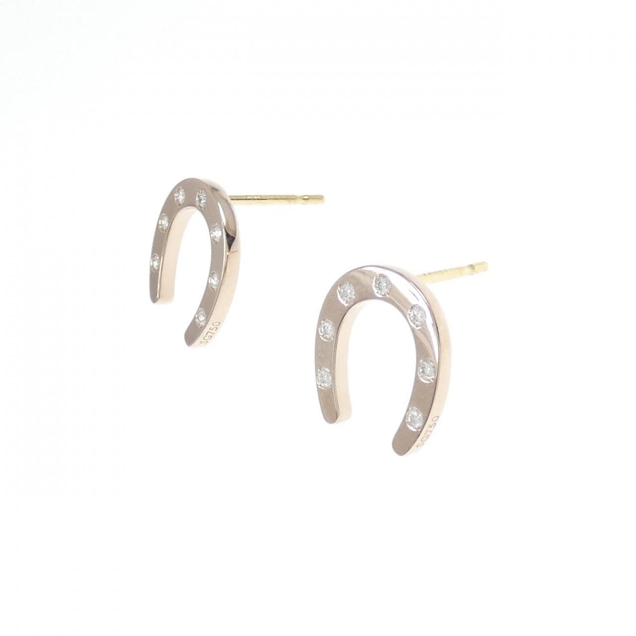 TASAKI Horseshoe Diamond Earrings 0.12CT