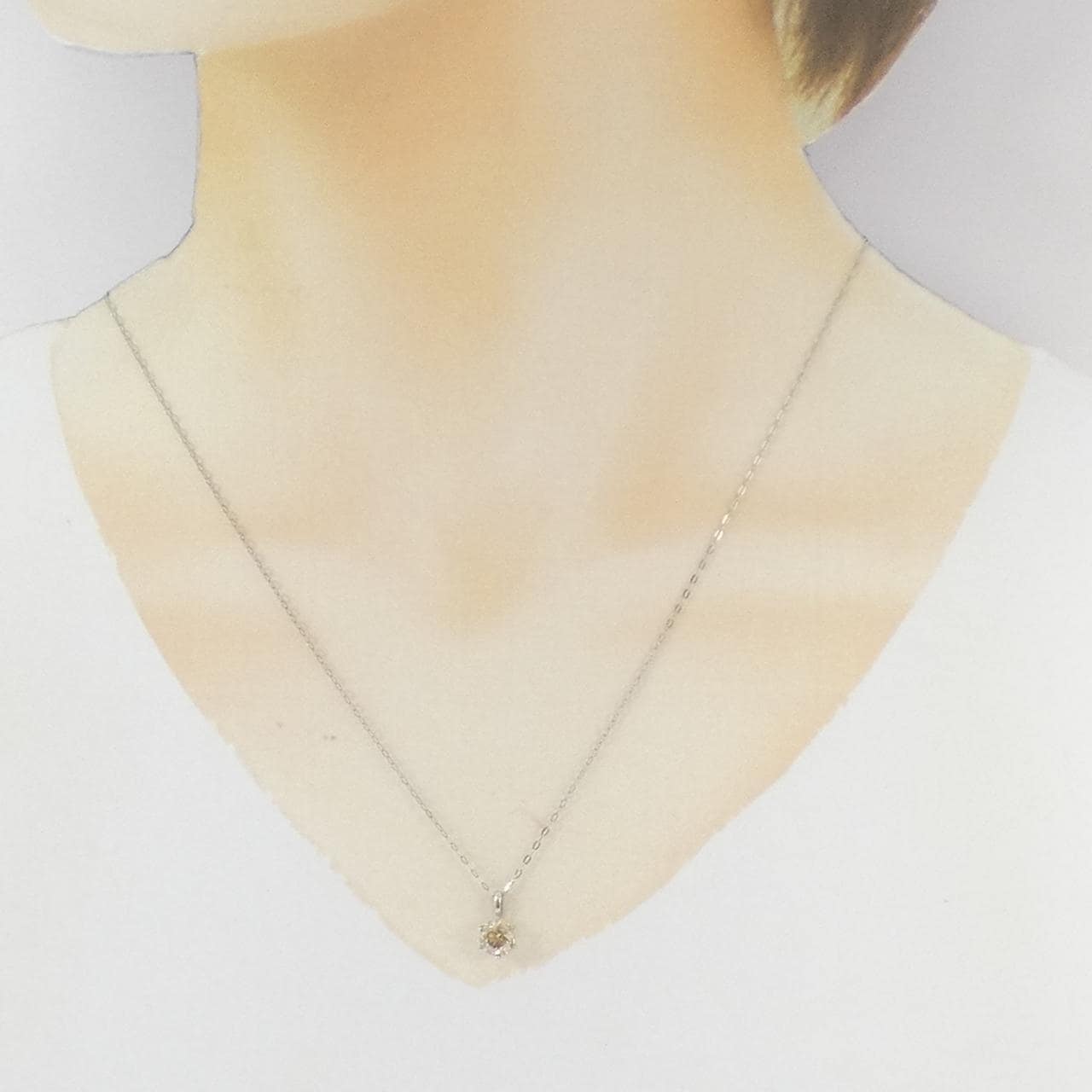 PT999/PT850 ソリティア ダイヤモンド ネックレス 1.00CT