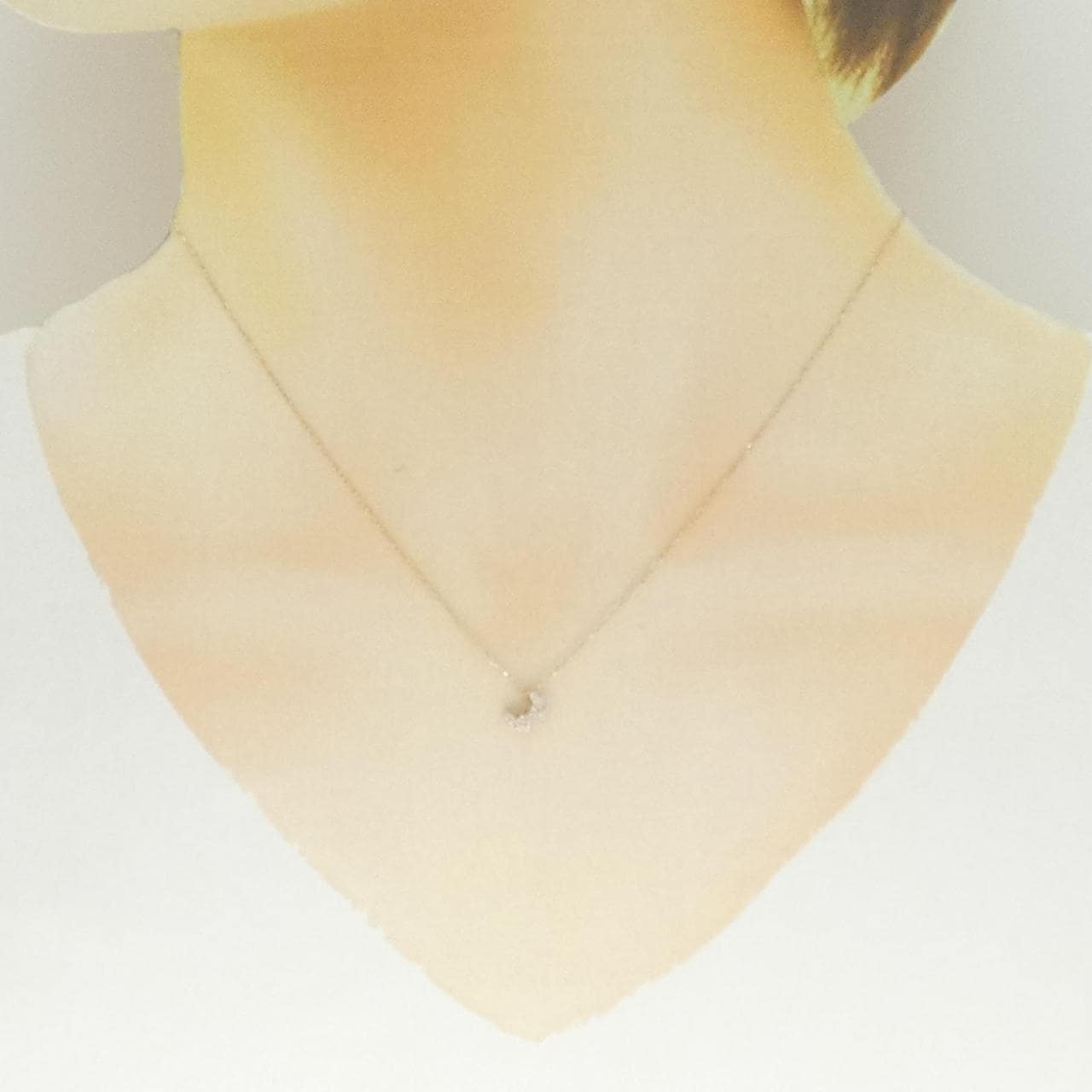 K10PG ムーン ダイヤモンド ネックレス 0.1CT