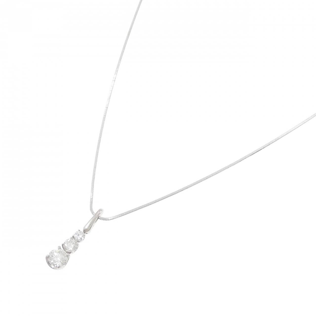 PT900/PT850 スリーストーン ダイヤモンド ネックレス 0.30CT