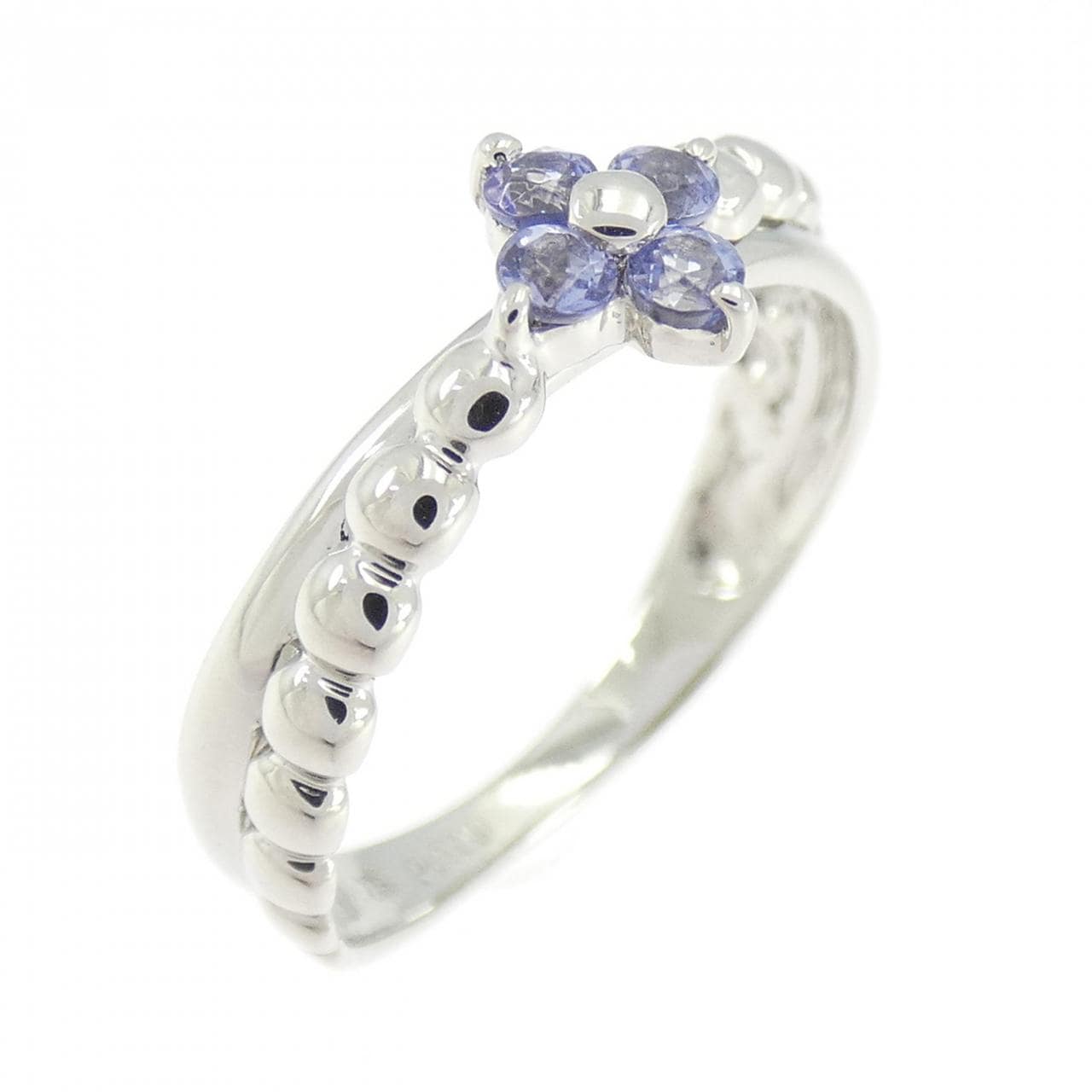 PT900 フラワー タンザナイト リング