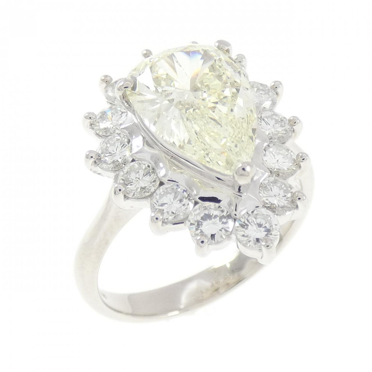 PT900 ダイヤモンド リング 2.126CT VLY SI1 ペアシェイプ