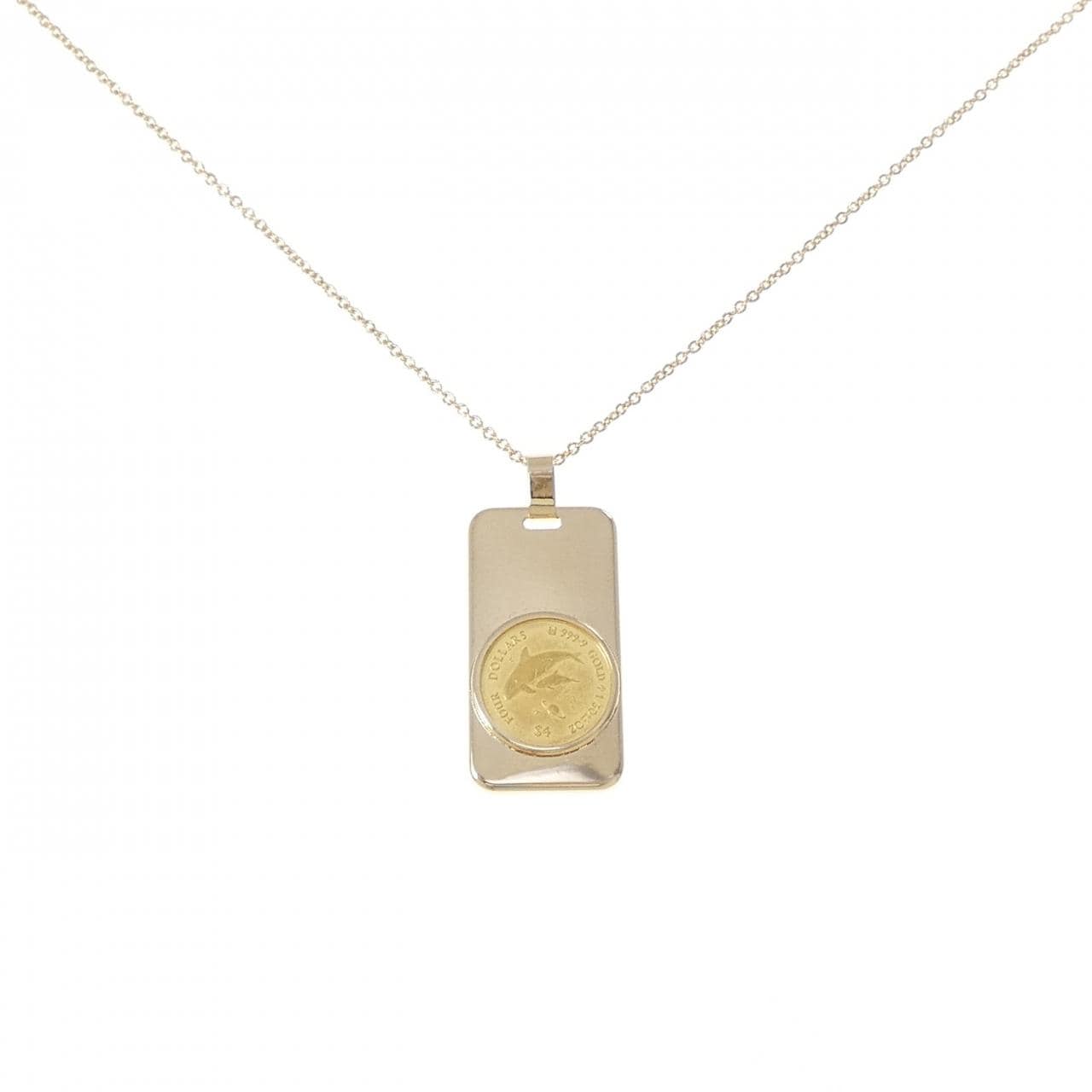 K18YG(枠) コイン ネックレス