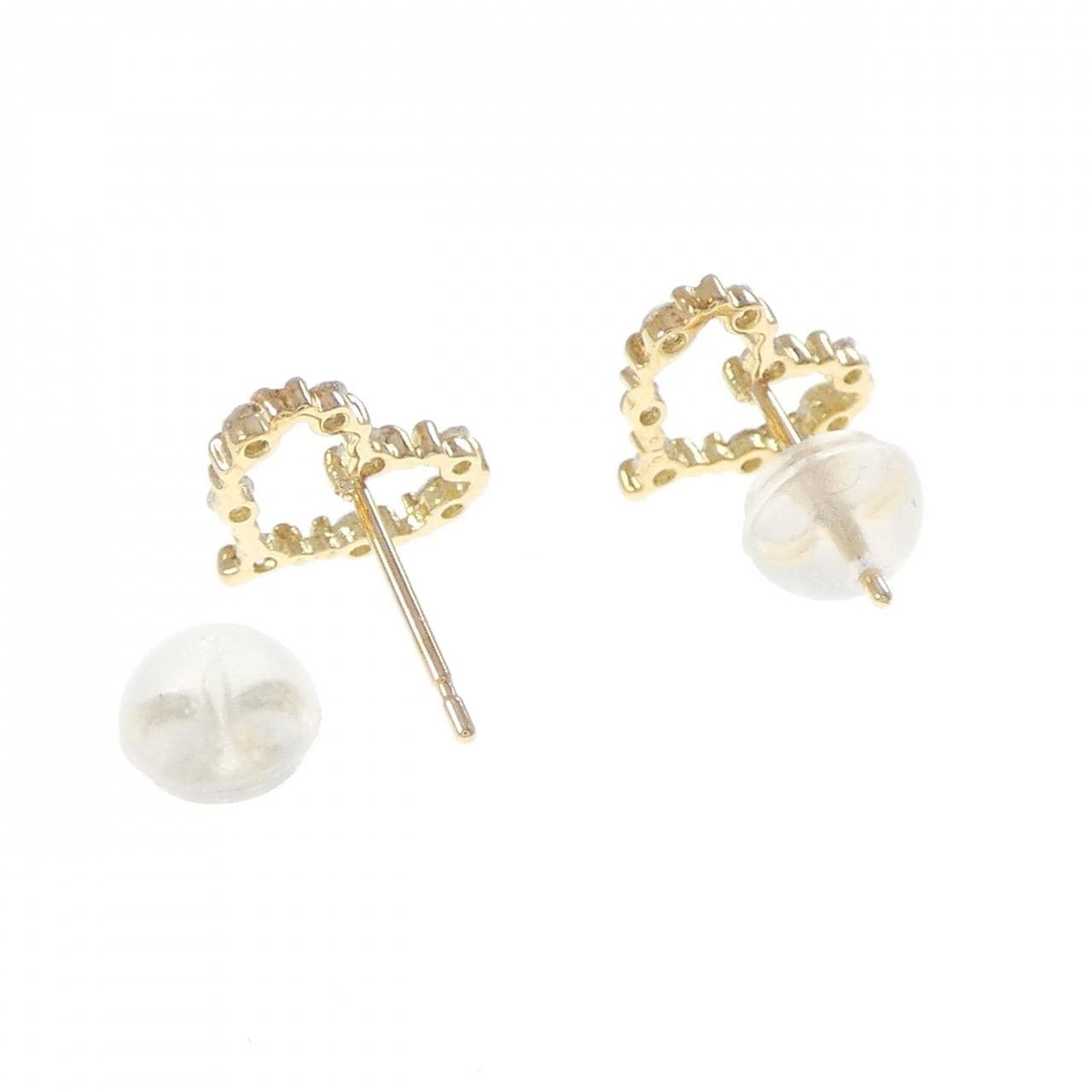 【新品】K18YG ハート ダイヤモンド ピアス 0.20CT