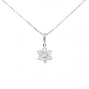 PT900/PT850 フラワー ダイヤモンド ネックレス 0.58CT