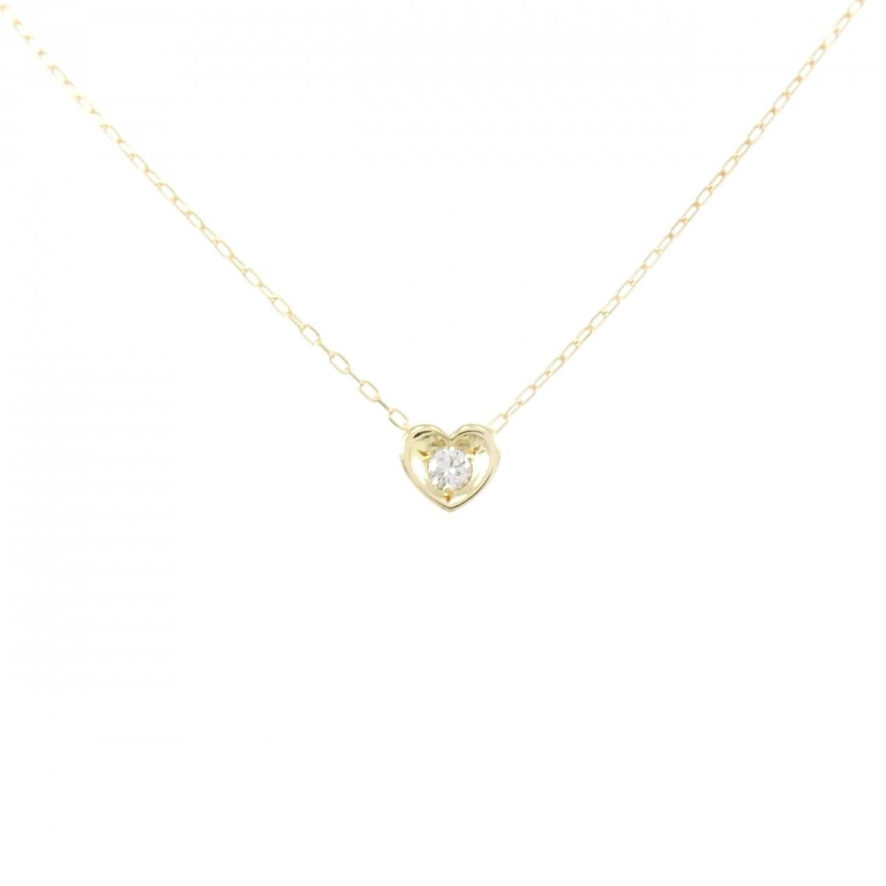 K18YG ハート ダイヤモンド ネックレス 0.03CT