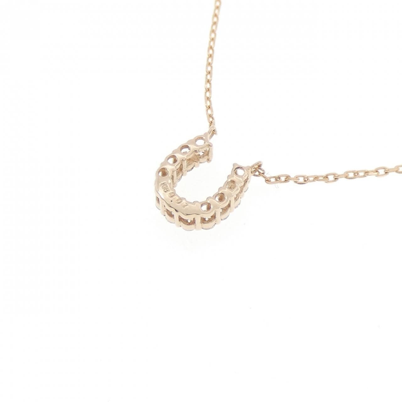 K18PG ホースシュー ダイヤモンド ネックレス 0.07CT