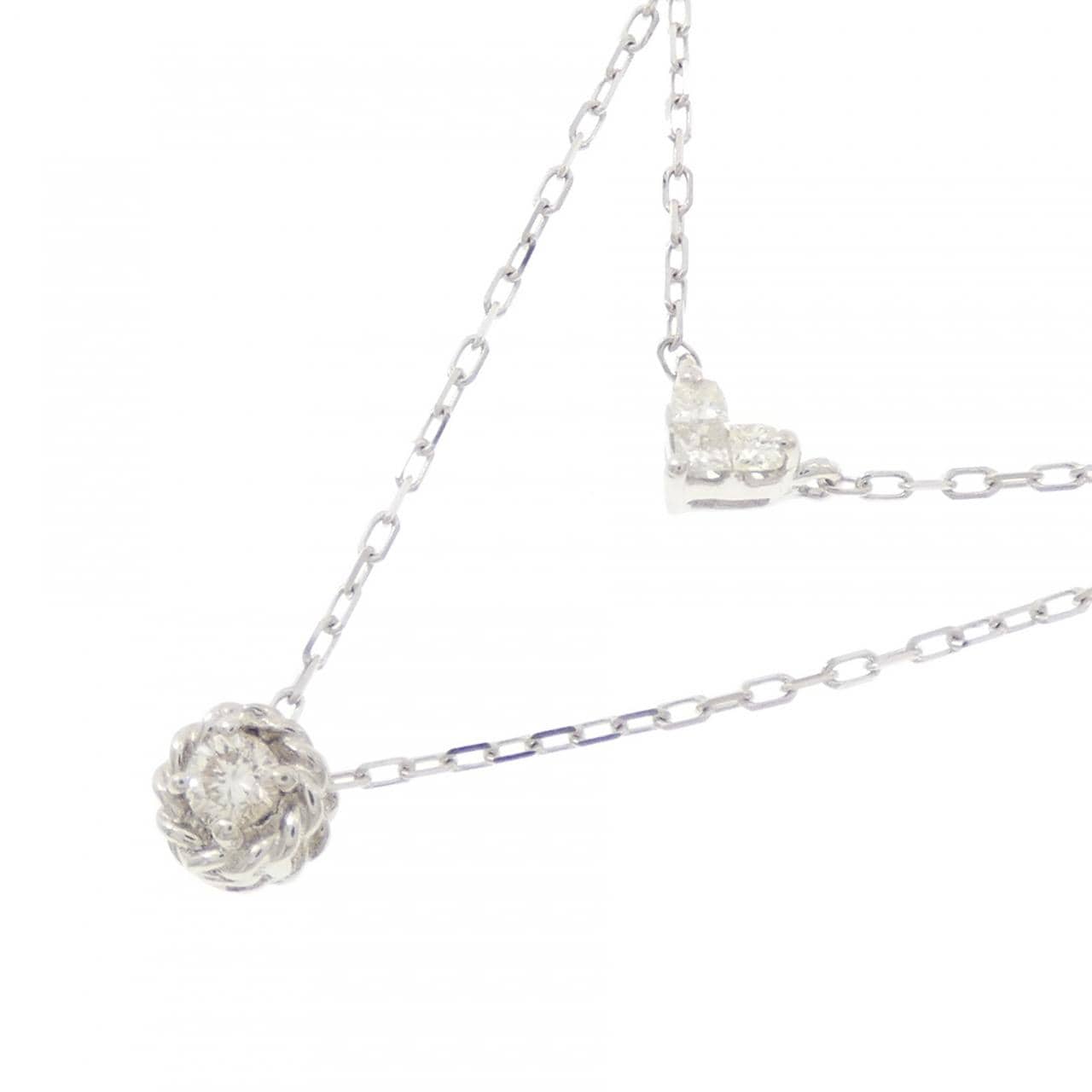 K10WG ハート ダイヤモンド ネックレス 0.03CT