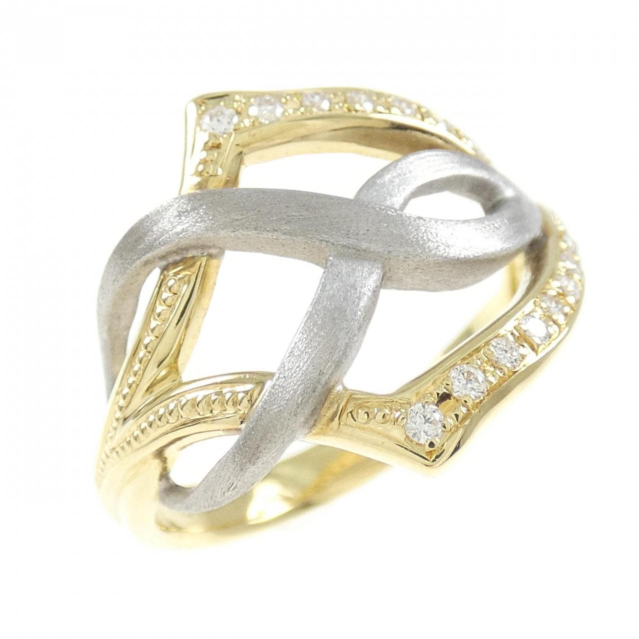 K18YG/K18WG Diamond ring 0.11CT